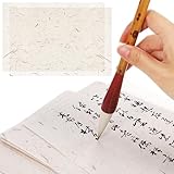 Gogogmee Handgeschöpftes Kalligraphiepapier 19x29cm Naturfaserpapier 60 Blatt Satz für Malerei Basteln und Chinesische Kalligrafie