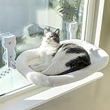 Peyela Katzen Fensterliege, Katzenbett Fenster Leicht zu Montieren Robuste Faltbare Katzenliege Fenster Bett Weiche und Bequeme Katzen Hängematte Fenster Sitz Aktualisiert Saugnäpfe Halten bis 18 kg