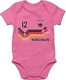 Baby Body Junge Mädchen - 2026 Fussball WM Fanartikel - Trikot mit anpassbarem Namen und Trikotnummer - 1/3 Monate - Pink - deutschland-fanartikel strampler fußball em german bodys