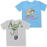 Disney Toy Story Woody & Buzz Lightyear Jungen Kurzarm-T-Shirt für Kleinkinder und kleine Kinder, Blau/Grau, 2er-Pack, Grau, 24 Monate