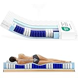 Matratzen Perfekt 7-Zonen Taschenfederkernmatratze Köln, 100 x 200 cm – Tonnentaschenfederkern-Matratze mit exzellenter Punktelastizität, Härtegrad H3, Höhe 20 cm