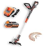 FUXTEC Rasentrimmer mit Akku 20V FX-E1RT20 Elektrische Motorsense inkl. 2Ah Li-Ionen Batterie & Ladegerät – Schnittbreite 25 cm