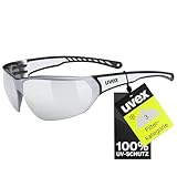 uvex sportstyle 204 - Sportbrille für Damen und Herren - 100% UVA-, B, C Schutz - druckfreier Sitz & perfekter Halt - black white/silver - one size