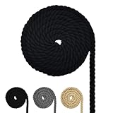Baumwollkordel, Makramee-Garnseil, Verschiedene Größen Baumwollseil für DIY-Bastelarbeiten, Geschenke (Schwarz, 10mm(10M))