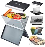 Steinborg Klappgrill | Laptopgrill | Campinggrill | Blitzschneller Aufbau | Hitzebeständiger Rahmen | Große Lüftungsschlitze | Holzkohlegrill | Kohlegrill | Geringes Gewicht | Geeignet für Holzkohle