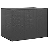 Xichuzi Garten-Kissenbox, Gartenbox, Auflagenbox, Gartenschrank, Balkonschrank, Aufbewahrungsbox, Gartenkiste, Balkon Schrank, Outdoor Box, PE Rattan 145x100x103 cm Schwarz