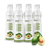 VitalBody+ DailySpray Avocadoöl – 2 kcal Ölspray für Airfryer, Braten & Grillen – Kalorienarm Kochen – Non-stick Cooking Spray, 3200 Portionen, 4er Pack
