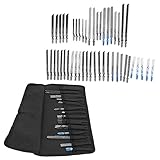 AUNMAS Sägeblätter HSS, Stichsägeblätter T-Schaft, Schneidsatz mit Aufbewahrungskoffer, SK5-Stahl mit Hohem Kohlenstoffgehalt, für die Meisten Stichsägen, Holz, Metall, Aluminium, 48-teiliges