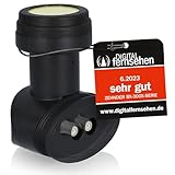 [ Test SEHR GUT ] ZEHNDER Twin LNB mit LTE Abschirmung & Sun Protect UV Schutz, Digital 2Fach 4K LNB für 2 Teilnehmer, für Fernseher Sat Receiver, HD LNC für Satellitenschüssel Satelliten Schüssel