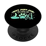 Nicht nur ein Job, es ist Liebe, Hundefriseur Barber Furolog PopSockets mit austauschbarem PopGrip