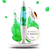 FLOWBERG Lavalampe (grün) | Grüne Wachslampe | Originell und handliche Tischlampe mit 1,7 m Kabellänge inkl. Ersatzleuchtmittel | Einfach zu bedienen | Praktisch und benutzerfreundlich