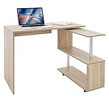 ML-Design Eckschreibtisch drehbar, Schreibtisch L-Form, Winkelkombination Winkelschreibtisch Arbeitstisch Bürotisch Computertisch PC Tisch, mit 4 Rädern, Sonoma Eiche, 150x88x75 cm, für Heim und Büro