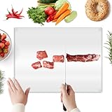 Bearrerp gehärtetem Schneidebrett aus Glas,40x30 cm Schneidbrett transparentes,mit rutschfesten Silikonfüßen,mit Robust,hitzebeständig und kratzfest,für Küchenarbeitsplatte,Tisch