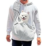 LINTRA Grau Hunde Umhängetasche, Polyester Hundetragetuch, Maximales Traggewicht 7,5 kg, Hunde Tragetuch, Bauchtragetasche Hund, für Spaziergänge und Outdoor Aktivitäten