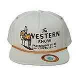 Sendero Provisions Co. Western Show Verstellbare Snapback Mütze mit gesticktem Design & geflochtenem Seil (Bimsstein/Weiß) - Einheitsgröße, Cremeweiß, Einheitsgröße