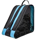 GAOUTO Rollschuh Tasche, Schlittschuhtasche aus Oxford-Stoff, Ice Skate Bag mit Verstellbar Trageriemen, Tragbare Skischuhtasche, Atmungsaktive Eislauftasche Geeignet für Damen, Herren, Kinder, Blau