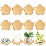 NVGVUP 8 Stück Bambus Untersetzer für Mosaik, Leere Bodenschalen für Bastelarbeiten, Gläser, Trinkbecher, Pflanzen, DIY-Mosaikbedarf, Blume Mosaik Untersetzer
