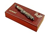 lanxivi Jinhao Tintenroller grau rot Farbe doppelten Drachen spielen Perle Holz Geschenkbox
