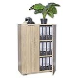 Ordnerschrank Kommode 80,2cm x 109,5cm x 35cm Aktenschrank Optimal Für Schwere Ordner Büro Möbel Büroschrank Schrank Sonoma Eiche Aufbewahrungsschrank Meerzweckschrank Büromöbel