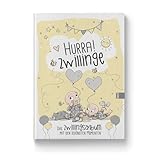 Zwillingsalbum, Erinnerungsbuch für Zwillinge mit den schönsten Momenten, Beige/Grau DIN A4 RUNDFUX®