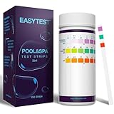 EASYTEST 3-in-1 Pool Teststreifen für Spa, 150 Stäbchen pH Wert Teststreifen Wassertest-Set Genauer Tester für freies Chlor, Brom, Alkalinität
