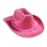NORK Cowboy-Hut, beleuchteter Weltraum, Cowgirl-Hut, rosa Kuh, Mädchen, Kostümzubehör, lustiger Rodeo-Partyhut