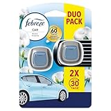Febreze Auto Lufterfrischer Clip, 2 Stück, Reine Frische, Auto Duft bekämpft Gerüche bis zu 70 Tage