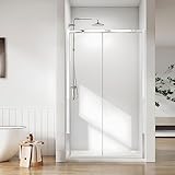 Heilmetz® Duschtür 160cm breit Schiebetür für Nische Duschabtrennung Nischentür Dusche Duschwand Duschschiebetür ESG Sicherheitsglas Nano Beschichtung Schwingtür Verstellbereich von 157-160 Höhe 185cm