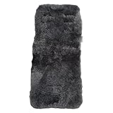 Naturasan Universal Merino Lammfell Sitzauflage, Lammfell Kinderwagen Einlage, Sitzeinlage für Buggy, Babyschale, Babybett, Kindersitz etc. gerade Passform, ca 73 x 35 cm, Liner - 01, Grau