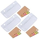 3 Stück Mini-Taschenlocher, Taschenlocher mit 3 Stück Haftnotizen, Aktenlocher mit Linealprägung für Etikettenbindung, Abheften, Hole Puncher Locher mit 2-Fach Lochung für Schule, Büro, Zuhause(Weiß)