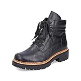 Rieker Damen Schnürstiefeletten 72603, Frauen Stiefeletten,schnürboots,übergangsschuhe,Boots,Stiefel,Bootee,Booties,schwarz (00),42 EU / 8 UK