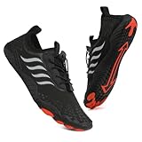 Badeschuhe Wasserschuhe Herren Damen Strandschuhe Barfußschuhe Sommer Schwimmschuhe Aquaschuhe Schnell Trocknen Surfschuhe Schwarz EU45