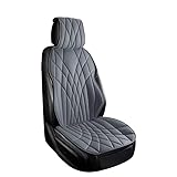 HIIAW Sitzschpner Universal Autositzbezug Vier Jahreszeiten Auto Atmungsaktive Sattelunterlage Sitzbezüge Schutz Autozubehör(Grey Set)