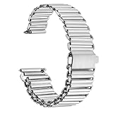 XLXKGPGKMK Herren- und Damenuhr mit gebürstetem Metallarmband aus reinem Edelstahl, Doppelfaltschließe(Silver,18mm)