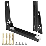 Frevoitna 2 Stk Mikrowellenhalterung Wand, Mikrowelle Halterung aus Edelstahl, Faltbarer Wandhalterung Mikrowelle, Mikrowellen Halterung Ausziehbar, Mikrowellen Halter, Mikrowellen Wandregal