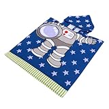 VICASKY Kapuzen-Badetuch Umhang mit Astronauten-Motiv Leichtes Langlebiges Strand Badeponcho Handtuch für Mädchen und Jungen Praktische Cape Strandtuch Cloak