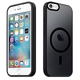Tawarror Magnetische für iPhone 6/ iPhone 6S Hülle, Matt Transluzente Handyhülle für iPhone 6S Matte Schutzhülle PC Rückseite Kratzfest TPU Stoßfest Anti-Fingerabdruck, Schwarz