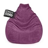Lumaland Gaming Sitzsack XXL aus Cord | Gaming Sessel für Erwachsene & Teenager | Komfortabler Bean Bag 135 x 100 cm [Weinrot]