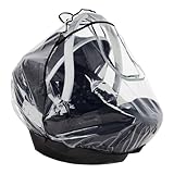 babycab Regenschutz Babyschale - extragroßes Sichtfenster, Durchgreiföffnung, Lüftungslöchern und reflektierende Details - Befestigung mit Gummizügen - passend für die meisten Babyschalen