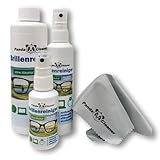 PANDACLEANER® Set 400ml Brillenreiniger 50ml Spray für unterwegs + 100ml für Zuhause + 250ml Nachfüllflasche | ohne Alkohol | antibeschlag | streifenfrei |