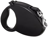 Amazon Basics Einziehbare Hundeleine, Länge 5 m, Größe M, Hunde bis 50 kg, Schwarz