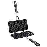 Pan Waffle Maker, 33,5 x 21,5 cm Non -Stick Dual Head Haushalt Küche Gas Formplatte Pressplatte Backwerkzeug für Sandwich Toaster Frühstück