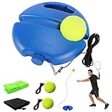 ZOYDP Tennis Trainer, Tennisball mit Schnur Set, Tennistrainer mit 2 Rebound Ball, Tennistrainer Gummiband mit Schweißband, Selbststudium Tennistrainingsausrüstung für Anfänger Kinder Erwachsene