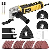 Inequalit Oszillierendes Werkzeug, 3,5 A Oszillierendes Multi Tool Kit mit 6 Variabler Geschwindigkeit, 4° Oszillationswinkel, Schnellspannsystem und 30-teiliges Zubehörset zum Schneiden, Schleifen,