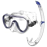 SEAC Set Bis Salina Top, Set mit Salina-Maske und Top-Schnorchel aus Silikon für Erwachsene und Jugendliche, Blau