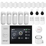 Alarmanlage Haus WLAN + 4G ohne Monatsgebühr, 4,3' Touchscreen, App-Steuerung mit SMS & Batteriewarnung – Sicherheitssystem für Haus & Alarmanlage Wohnung, Alexa kompatibel (Lot de 24 Articles)