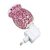 Cabilock 1 STK Mosaik-aromalampe Nachttischlampe Praktische Desktop-Dekoration Wachsschmelzlampe Stabiler Wachserhitzer Nachtlicht Rauchfreie Duftlampe Schöne Duftlampe Nachtlampe Glas Rosy
