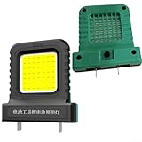 LED-Arbeitsleuchte für 20 V 21 V Elektrowerkzeug-Batterien mit verstellbarer Steckdose 20,5–40,5 mm, 14 W helles tragbares Flutlicht für Baustelle Werkstatt (grün)