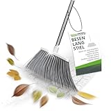 ToolSpace Besen mit Stiel Straßenbesen 38 cm Außen/Innen Handbesen mit 133cm Langem Stahl Stiel Teleskopstiel Draußen Gartenbesen Dicke Dichte Borsten Kehrbesen für Haushalt Terrasse Garage Lobby Hof