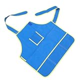 Uonlytech 3 Stück Malschürzen für Wasserabweisend Leicht Langlebig Blaue Kindermalkittel mit Langen Bändern zum Binden zum Malen Kochen und Basteln
